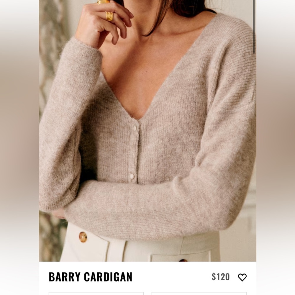 Sezane Barry Cardigan in Light Beige